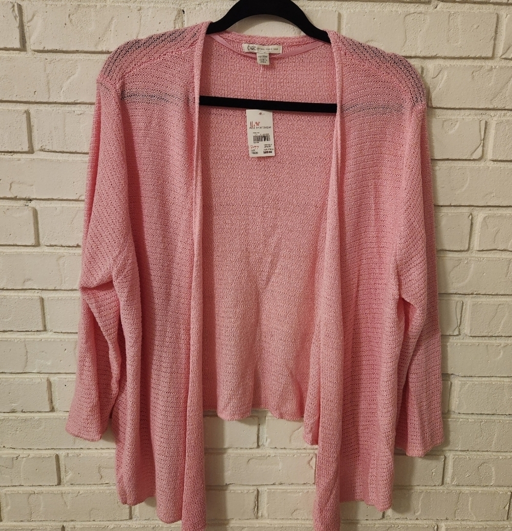 Cato Pink Open-Front Sweater